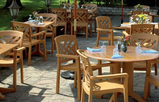 Restaurant Patio Furniture Tables, Industrial Style Outdoor Dining Chairs