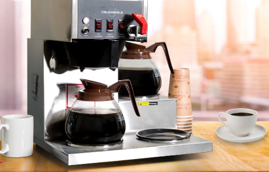 commercial coffee maker with hot water dispenser