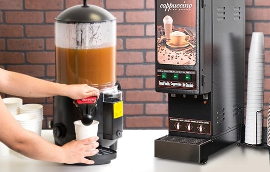 commercial coffee maker with hot water dispenser