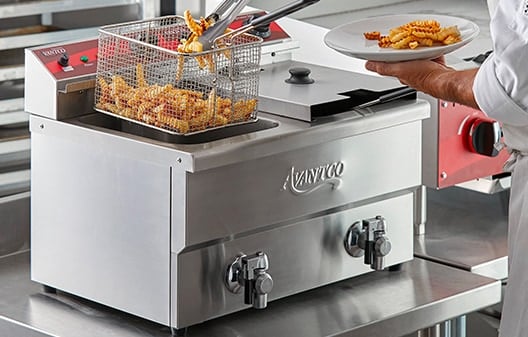 Deep Fryer - 4-Liter Electric Oil Fryer - 1 Large Basket and 2 Small for  Dual Use - Stainless-Steel Cooker by Classic Cuisine