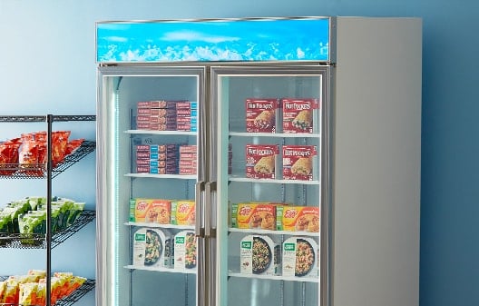 Commercial Sliding Glass Door Ice Cream Freezer Supermarket