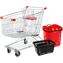 Grocery Baskets and Shopping Carts