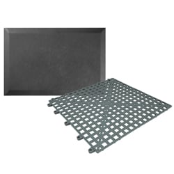 New Star Foodservice New Star 1 PC Heavy Duty Red 36x36 inch Interlocking Restaurant / Bar Grease Resistant Rubber Floor Mat